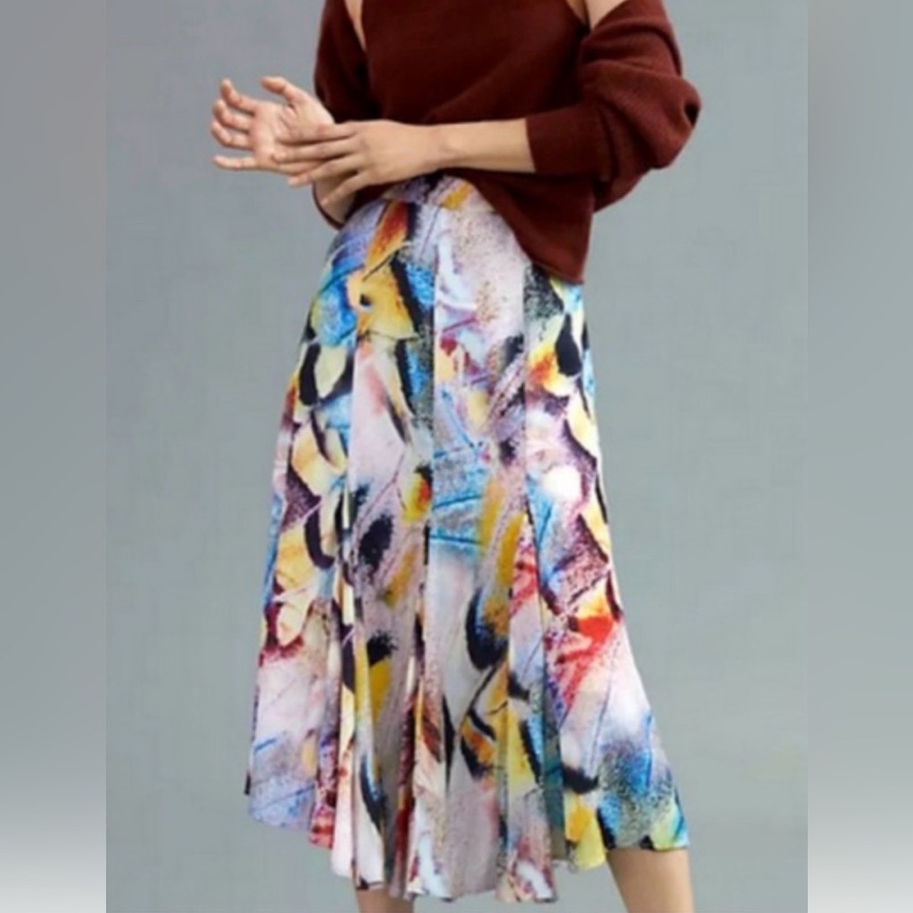 Anthropologie Multicolor Abstract Maxi Skirt